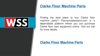 Clarke Floor Machine Parts   Floorscrubberparts.com