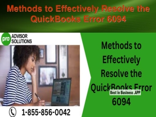 Methods to Effectively Resolve the QuickBooks Error 6094
