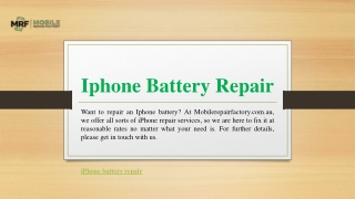 Iphone Battery Repair  Mobilerepairfactory.com.au