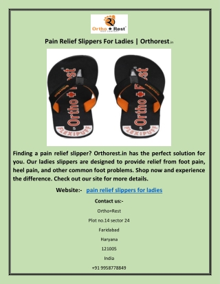 Pain Relief Slippers For Ladies | Orthorest.in