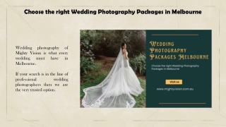 Choose the right Wedding Photography Packages in Melbourne