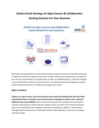 Zimbra Email Hosting_ An Open-Source & Collaborative Hosting Solution For Your Business