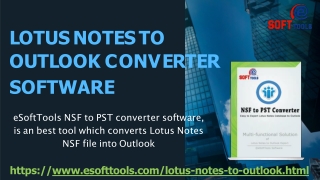 Lotus Notes to Outlook Converter Software