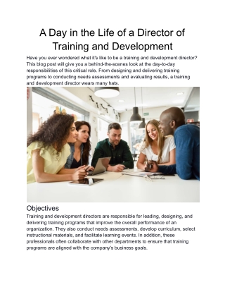 What does a director of training and development do