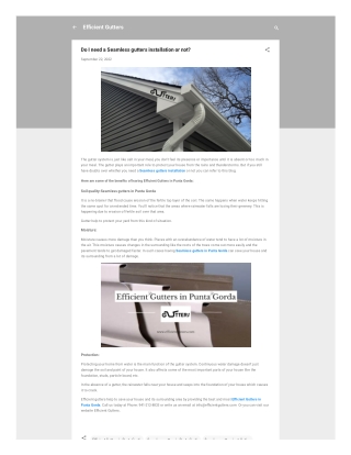 Do I need a Seamless gutters installation or not.