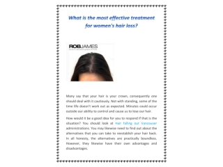 What is the most effective treatment for women's hair loss