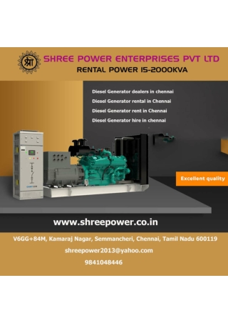 Diesel Generator dealers in chennai
