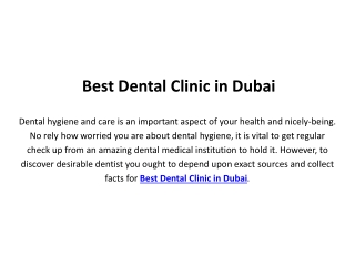 Dental Clinic in Dubai