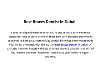 Best Braces Dentist in Dubai