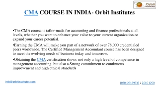 CMA Course at Orbit Institutes