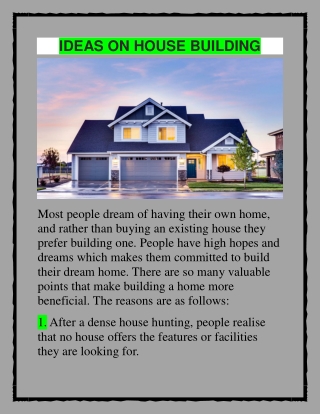 Ideas on House Building  in Builders365