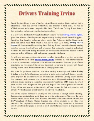 Drivers Training Irvine