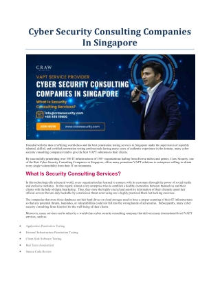 Cyber Security Consulting Companies In Singapore