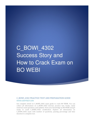 C_BOWI_4302 Success Story and How to Crack Exam on BO WEBI