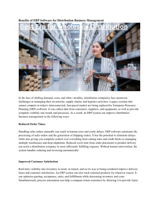 Best Erp for wholesale Distribution