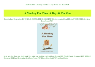 DOWNLOAD A Monkey For Theo A Day At The Zoo eBook PDF