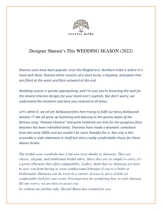 Designer Sharara’s this WEDDING SEASON (2022)