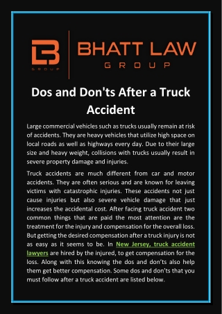 Dos and Don'ts After a Truck Accident