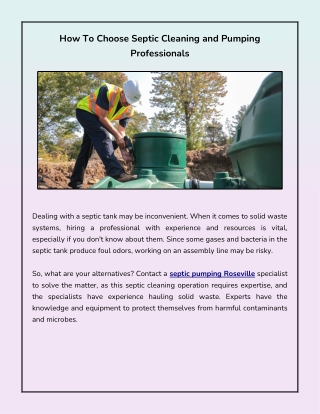 How To Choose The Right Septic Service Company