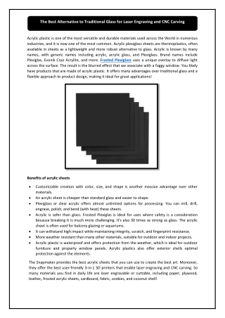The Best Alternative to Traditional Glass for Laser Engraving and CNC Carving