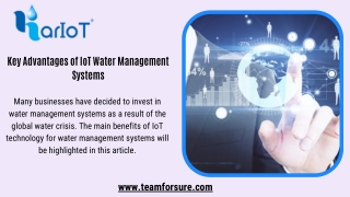 Key AdvantagIoT Water Management Systems - Keyes of IoT Water Management Systems