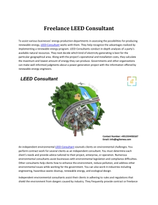 Freelance LEED Consultant