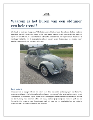 oldtimer huren Twente