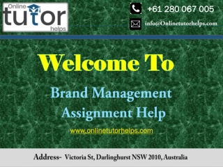 Brand Management Assignment Help PPT