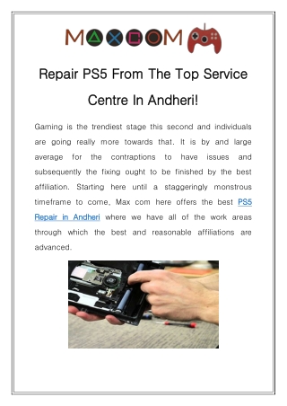 PS5 Repair in Andheri Call-9867355478