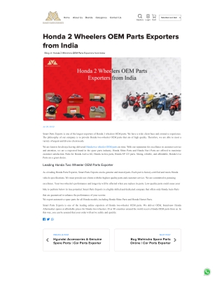 Honda 2 wheeler spare parts-smart parts exports
