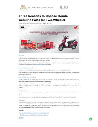 Honda genuine parts-smart parts exports