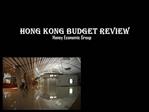 Hong Kong the Haney Economic Group Project (French)