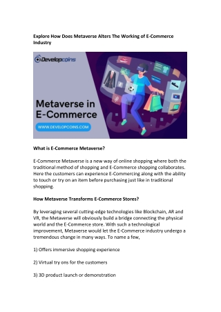 Metaverse E-Commerce Store