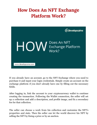 How Does An NFT Exchange Platform Work?