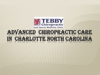 Advanced chiropractic care in north carolina