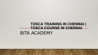 Tosca Training in Chennai