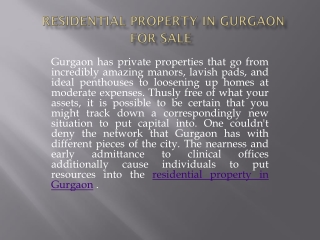 residential property in gurgaon for sale