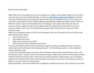 iPad battery replacement Calgary 