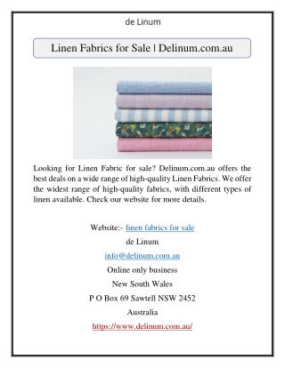 Linen Fabrics for Sale | Delinum.com.au
