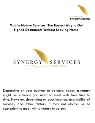 Mobile Notary Services The Easiest Way to Get Signed Documents Without Leaving Home