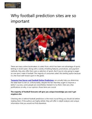 Why football prediction sites are so important