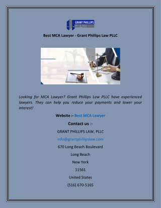Best MCA Lawyer Grant Phillips Law