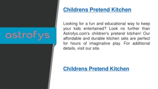 Childrens Pretend Kitchen   Astrofys.com