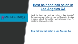 Best Hair And Nail Salon In Los Angeles Ca   Saloncalendar.com