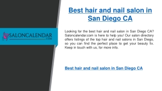 Best Hair And Nail Salon In San Diego Ca  Saloncalendar.com