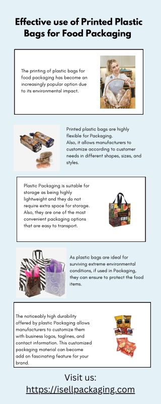 Effective use of Printed Plastic Bags for Food Packaging