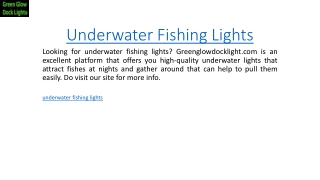 Underwater Fishing Lights  Greenglowdocklight.com