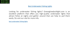 Best Underwater Fishing Lights  Greenglowdocklight.com