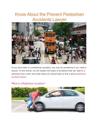Pedestrian accidents lawyer