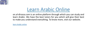 Learn Arabic Online  en.al-dirassa.com